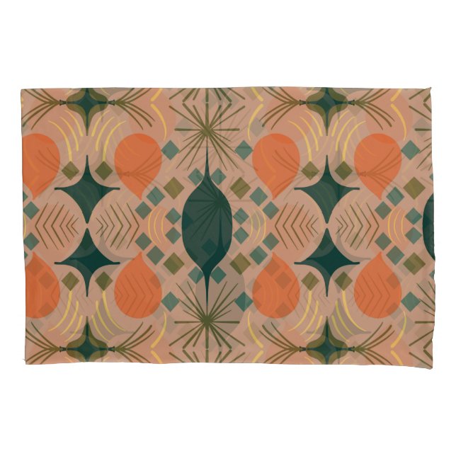 Boho Geometric Diamond Pastel Pattern Pillowcase (Front)