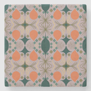 Boho Geometric Diamond Purple Stone Coaster