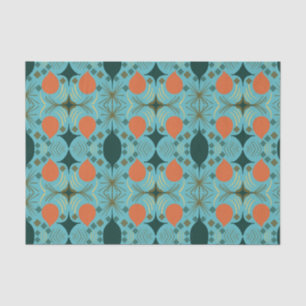 Boho Geometric Diamond Turquoise Pattern  Tissue Paper