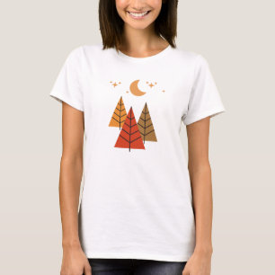 Boho Geometric Forest – Minimalist Pine Trees T-Shirt