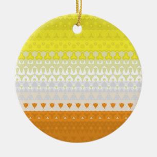 Boho Geometric Funky Abstract Maverique Pride Flag Ceramic Ornament