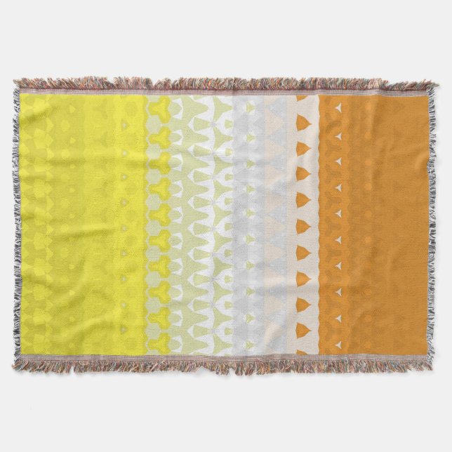 Boho Geometric Funky Abstract Maverique Pride Flag Throw Blanket (Front)