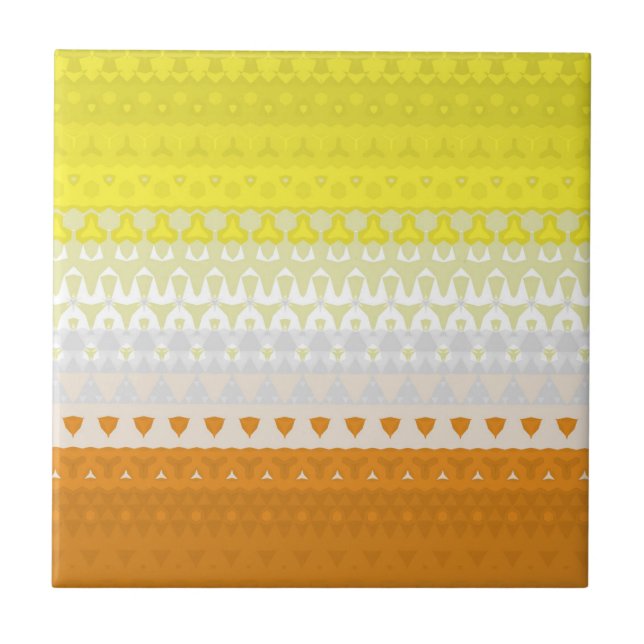 Boho Geometric Funky Abstract Maverique Pride Flag Tile (Front)
