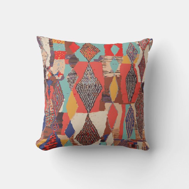 Boho Geometric Kilim Print Cushion Texture Pattern (Front)