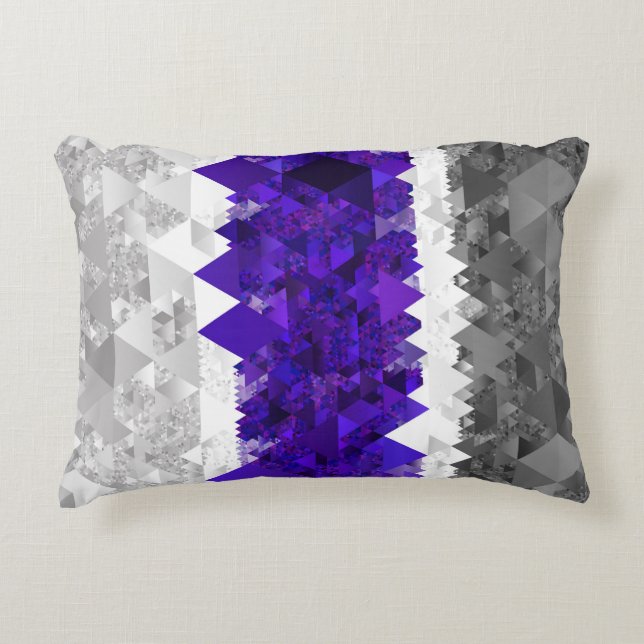 Boho Geometric Mod Retro Greygender Pride Flag Accent Pillow (Front)