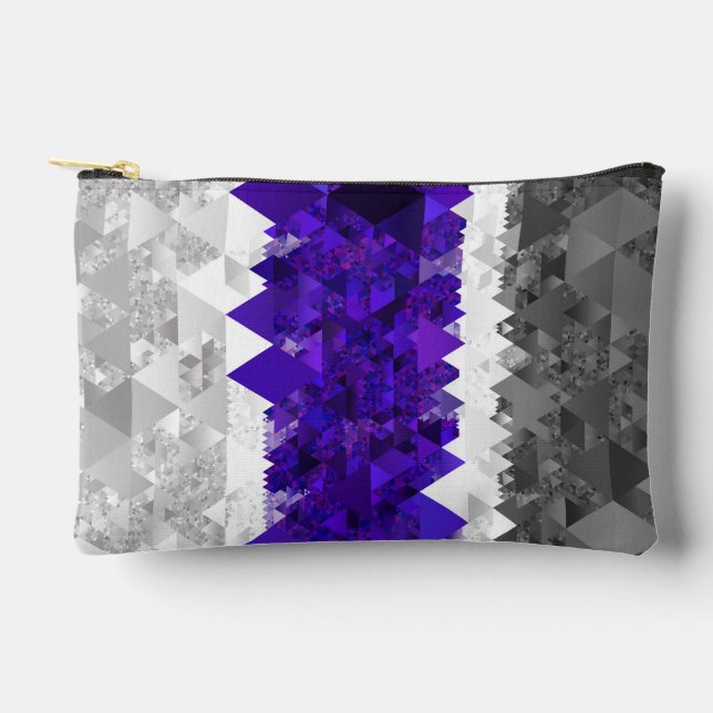 Boho Geometric Mod Retro Greygender Pride Flag Accessory Pouch (Front)