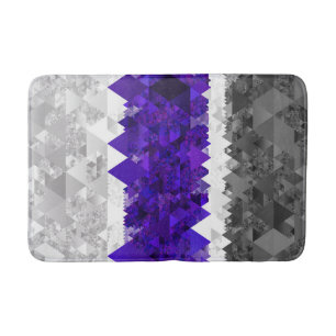 Boho Geometric Mod Retro Greygender Pride Flag Bath Mat