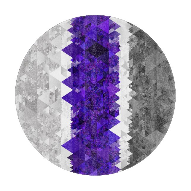 Boho Geometric Mod Retro Greygender Pride Flag Cutting Board (Front)