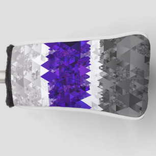 Boho Geometric Mod Retro Greygender Pride Flag Golf Head Cover