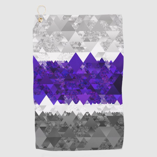 Boho Geometric Mod Retro Greygender Pride Flag Golf Towel (Front)