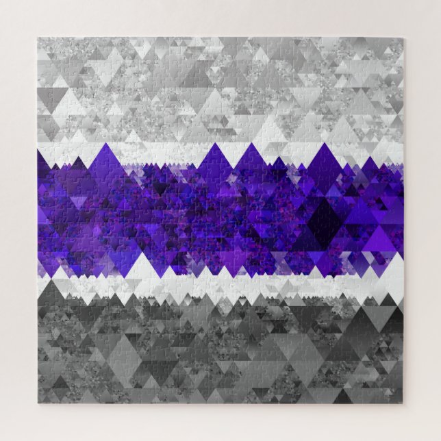 Boho Geometric Mod Retro Greygender Pride Flag Jigsaw Puzzle (Vertical)