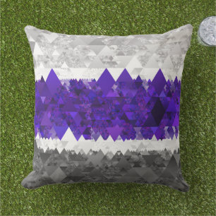 Boho Geometric Mod Retro Greygender Pride Flag Outdoor Pillow