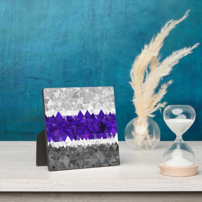 Boho Geometric Mod Retro Greygender Pride Flag Plaque (Insitu)