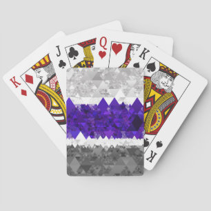 Boho Geometric Mod Retro Greygender Pride Flag Playing Cards