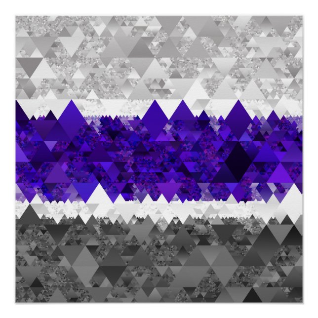 Boho Geometric Mod Retro Greygender Pride Flag Poster (Front)