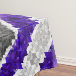 Boho Geometric Mod Retro Greygender Pride Flag Tablecloth