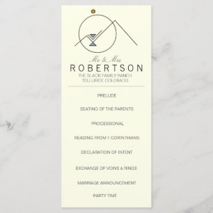 Boho Geometric Mountains   Wedding Rackcard Program