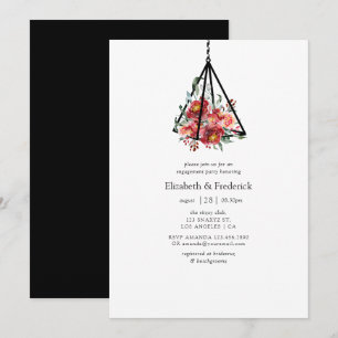 Boho Geometric Terrarium Floral Engagement Party Invitation