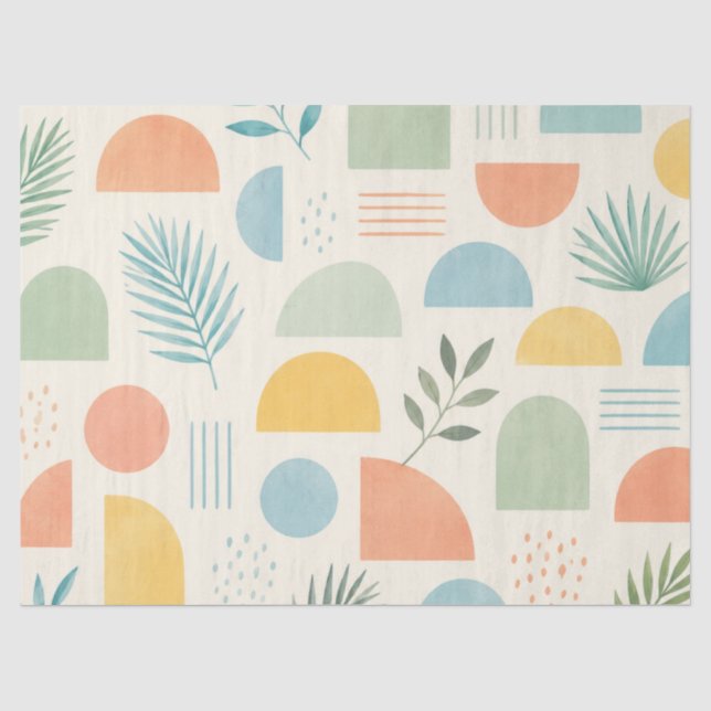 Boho Geometric Tropical  Tissue Paper (Front)