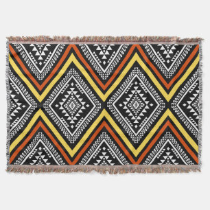 Boho géométrique Aztèque lanceur couverture