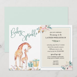 Boho Giraffe Baby Sprinkle neutral gender Invitation