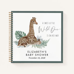Boho Giraffe Watercolor Baby Shower Guest Book