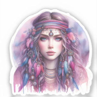 Boho Girl AI Art Bohemian Fashion