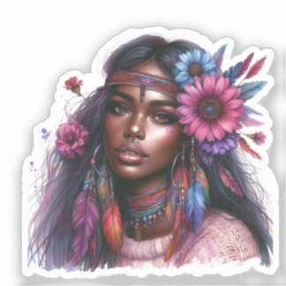 Boho Girl AI Art Bohemian Fashion