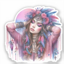 Boho Girl AI Art Bohemian Fashion