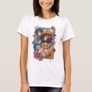 Boho Girl with Floral T-Shirt
