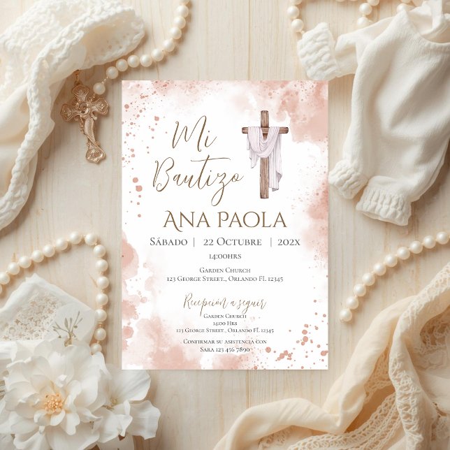 Boho girl's baptism  invitation (Creator Uploaded)