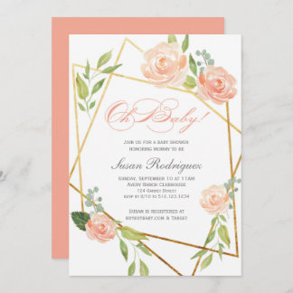 Boho Glam Baby shower Invitation Or Floral