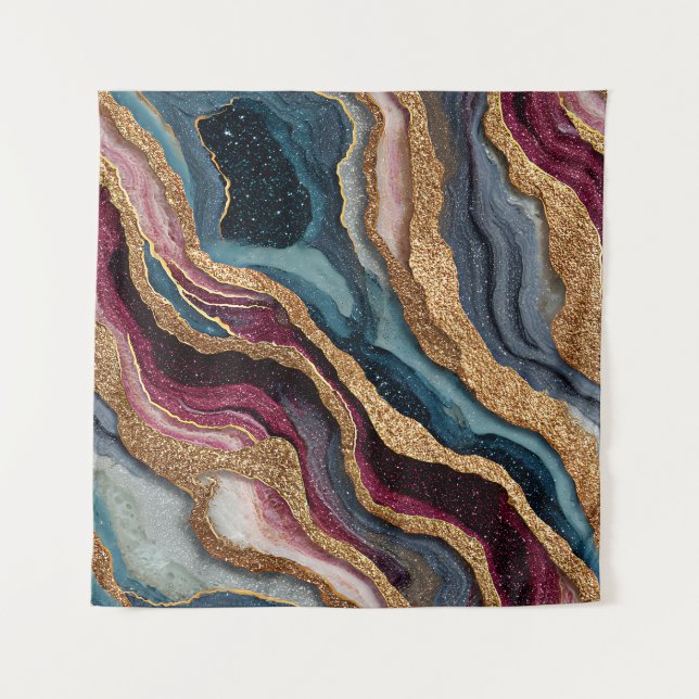 Boho Glitter Agate Tapestry (Front)