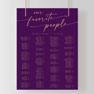 Boho Gold and Purple Printable Seating Chart