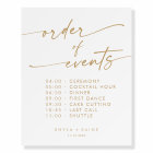 Boho Gold et Blanc Ordre des événements Signal Mar