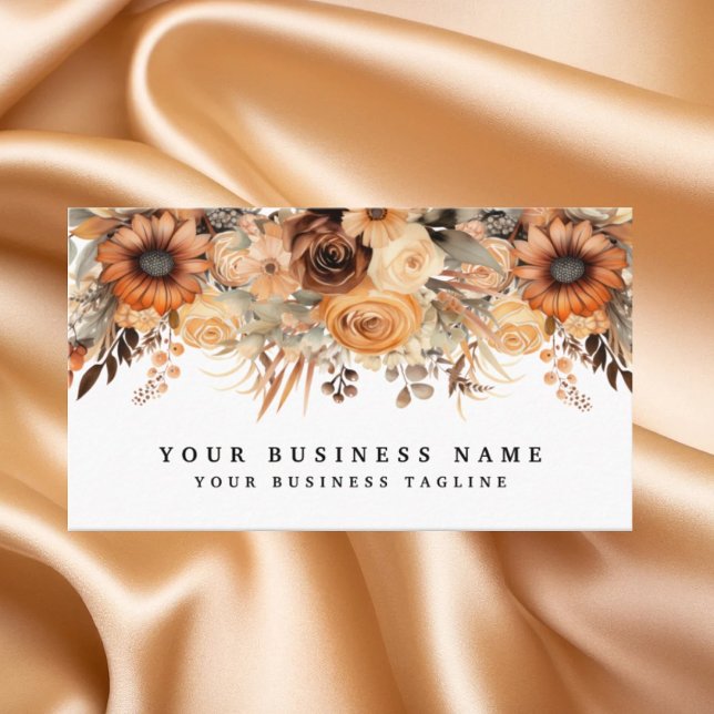 Boho Gold et Champagne Fleurs Cartes de visite (Créateur téléchargé)