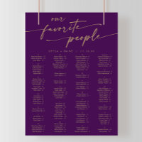 Boho Gold et Purple Tableau de sièges imprimable