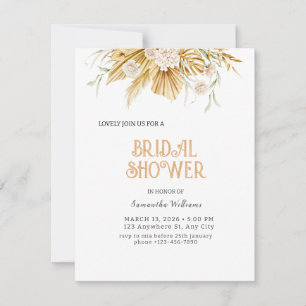 Boho Gold Floral Bridal Showeuse Invitation Foil I