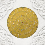 Boho Gold Starlight Dartboard<br><div class="desc">Golden boho starlight pattern of bright shining stars in mixed sizes on an old gold / ochre background you can change to any colour. Celestial boho dartboard adds a free-spirited pop of yellow to the game room. ♡ Idyllfire</div>