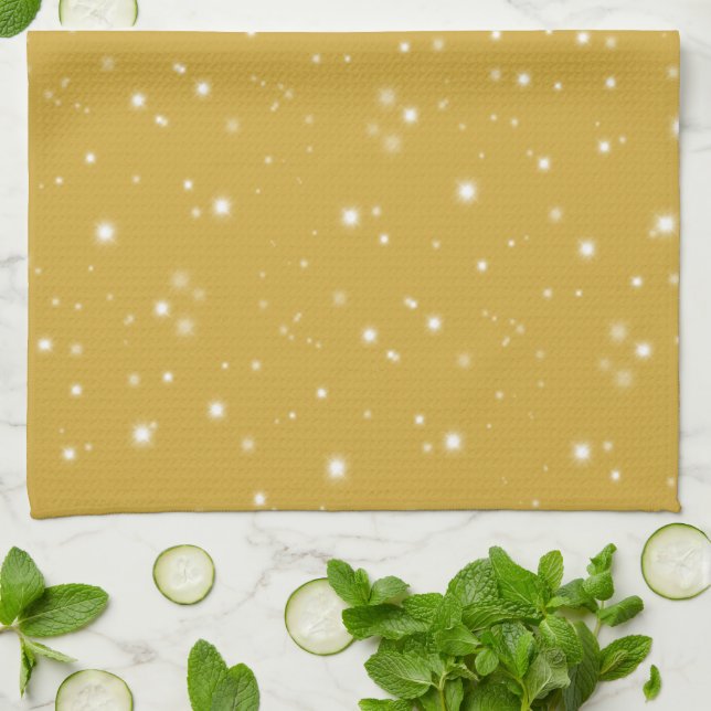 Boho Gold Starlight Kitchen Towel (Folded)