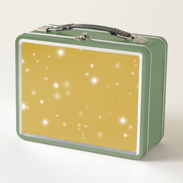 Boho Gold Starlight Metal Lunch Box (Front)