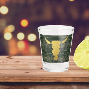 Boho Gold Steer   Shot Glass