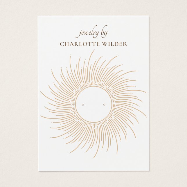 Boho Gold Sunburst Spiral Earring Display Card (Front)
