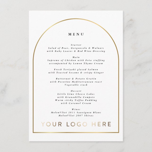 Boho Golden Arch Event Logo Menu (Front)