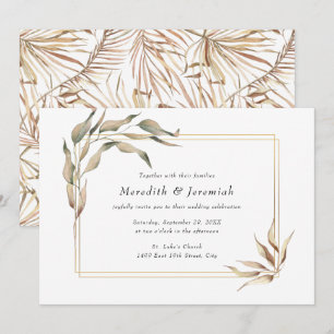 Boho Golden Greenery Faire-part de mariage
