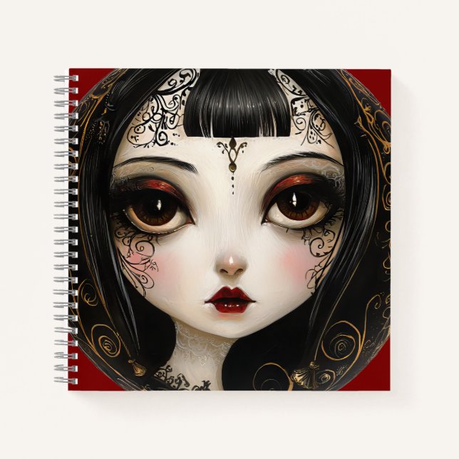 Boho Goth Girl Notebook (Front)