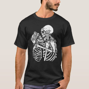 boho goth skeleton lovers valentines skull T-Shirt
