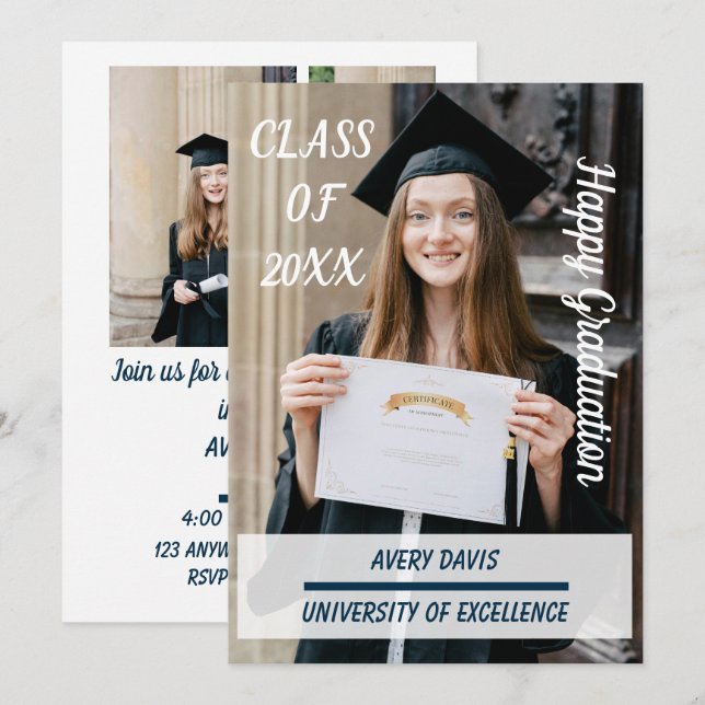 Boho Graduation Party Invite 2026 (Front/Back)
