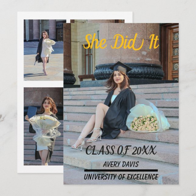 Boho Graduation Party Invite 2026 (Front/Back)