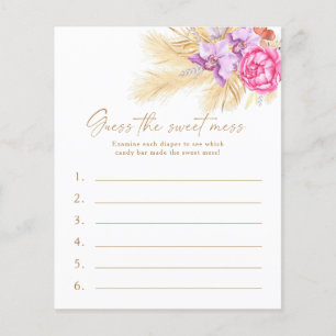 Boho grass - Guess the Sweet Mess Baby Shower Game